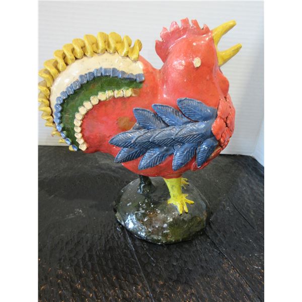 ROOSTER ORNAMENT (CERAMIC & METAL) (APPROX. 11" H)