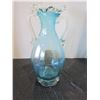Image 1 : TEAL GLASS VASE (APPROX. 12"H)