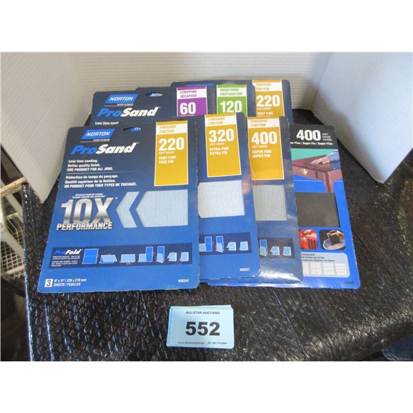 ASSORTED SAND PAPER (60 - 400 GRIT) - 7 PACKAGES