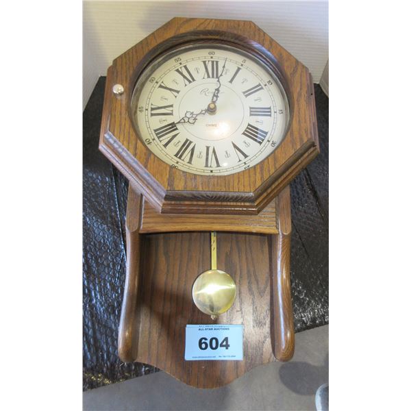 PENDULUM CLOCK "RENSIE" CHIME (MADE IN CANADA) (BATTERY OPERATED)