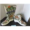 Image 1 : HAND PAINTED LADIES RUBBER BOOTS (SIZE 9)