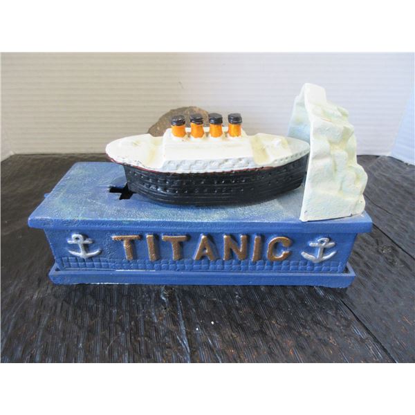 COLLECTABLE:  TITANIC CAST IRON PIGGY BANK