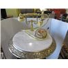 Image 3 : COLLECTABLE:  BRASS FRENCH PROVINCIAL TELEPHONE TABLE C/W MARBLE TOP