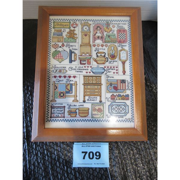 CROSS STITCH PICTURE (APPROX. 14" X 11")