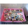 Image 3 : PINK SEWING BOX & CONTENTS
