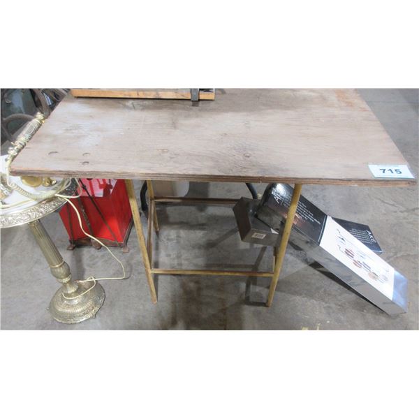 STEEL BASE WORK TABLE (APPROX. 35"L X 24"W X 29"H)