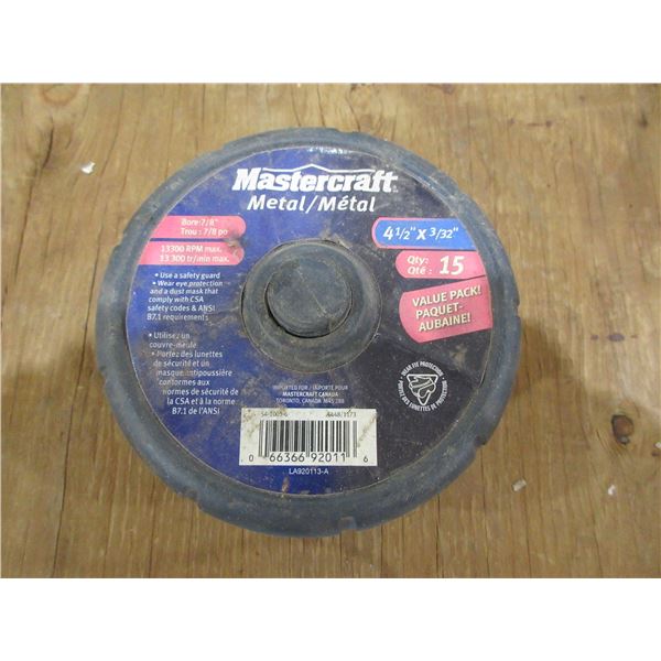 MASTERCRAFT METAL 4 1/2" X 3/32 CUTTING DISCS (APPROX 15)