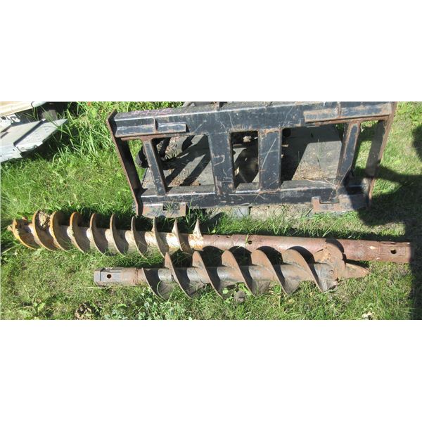 CAT A14B SKID STEER AUGER C/W 7' X 9" & 4' X 9" AUGER BITS