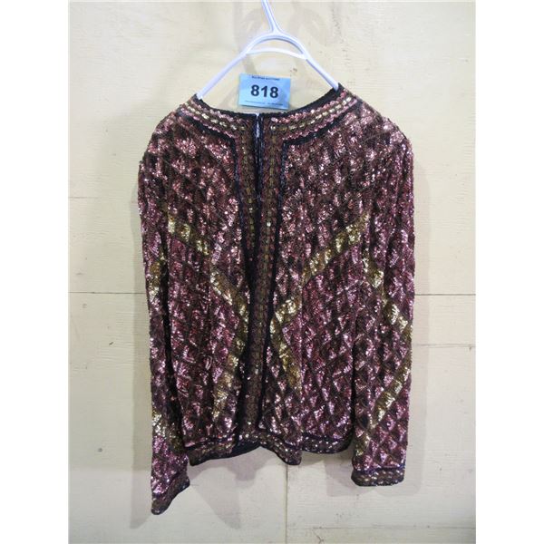 NEW:  LADIES PANSLINE SEQUIN JACKET (SIZE 1X)