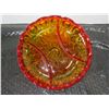 Image 1 : VINTAGE:  8" RED & ORANGE GLASS SECTIONED DISH