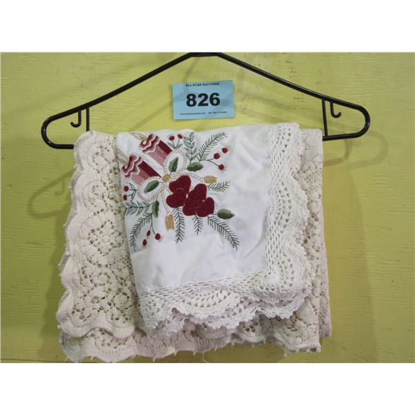 2 - TABLE CLOTHS (LACE & CHRISTMAS)