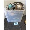 Image 2 : BIN C/W PHONE & ASSORTED CORDS (PHONE, CABLE, USB, ETC)