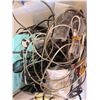 Image 3 : BIN C/W PHONE & ASSORTED CORDS (PHONE, CABLE, USB, ETC)