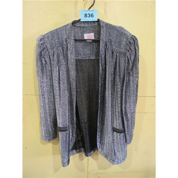 LADIES BLACK & SILVER JACKET (SIZE 14)
