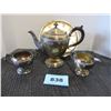 Image 3 : OLD ENGLISH COPPER TEAPOT, CREAM & SUGAR & TRAY