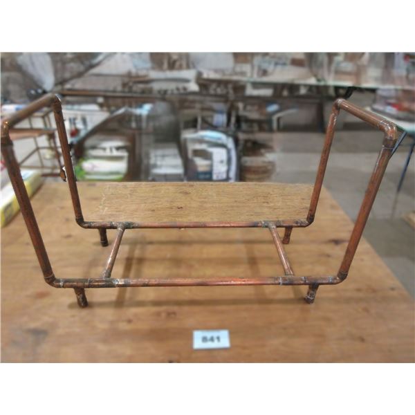 LOG HOLDER MADE OF COPPER PIPE (APPROX. 30"L X 11"W X 20"H)