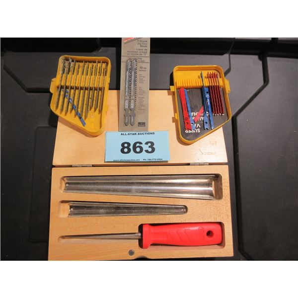 WOOD CHISSEL, FILE & TOOL SET; JIG SAW BLADES