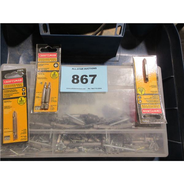 MASTERCRAFT 9.6V CORDLESS DRILL, BATTERY, BITS, & CASE