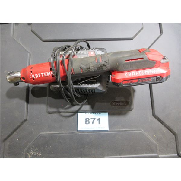 CRAFTSMAN 20 VOLT 3/8" RATCHET, BATTERY, CHARGER (WORKING)
