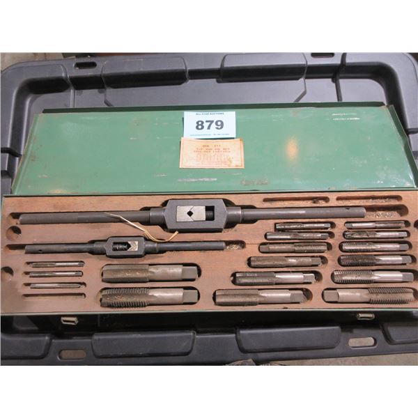 OK TAP & DIE SET IN GREEN BOX (AS IS - HOLDER BROKEN; PARTIAL SET)