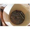 Image 2 : QUANTITY OF 2" NAILS & TIN & METAL SCREWS (BOX & 2 TUBS)