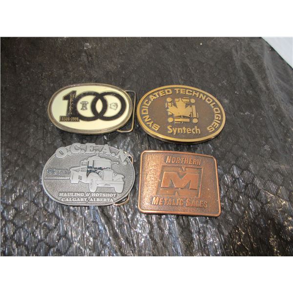 4 ASSORTED BELT BUCKLES