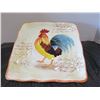 Image 1 : SQUARE ROOSTER PLATE (APPROX. 9" X 9")