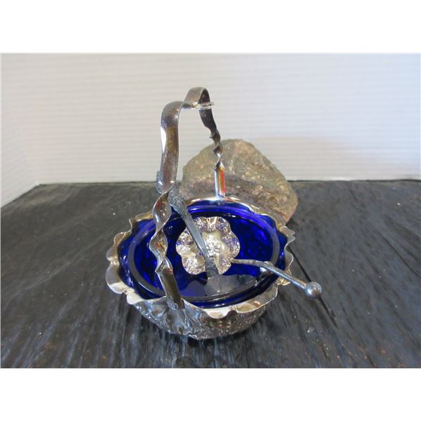 COBALT BLUE DISH & SPOONS