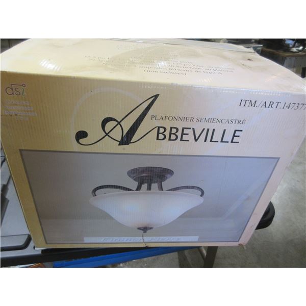 NEW:  ABBEVILLE SEMI-FLUSH LIGHT FIXTURE IN BOX