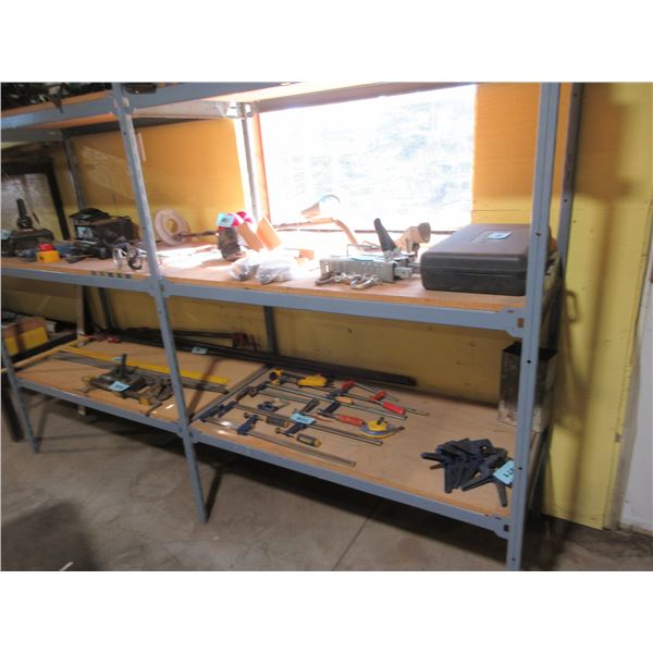 GREY METAL SHELF (APPROX. 8'L X 2'W X 6'H)