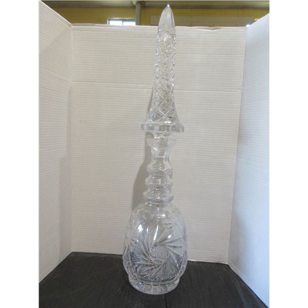 PINWHEEL CRYSTAL DECANTER & LID (APPROX. 28"H)