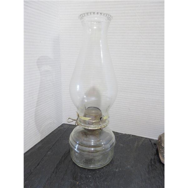 COLLECTABLE:  OIL LAMP & CHIMNEY (APPROX. 13"H)