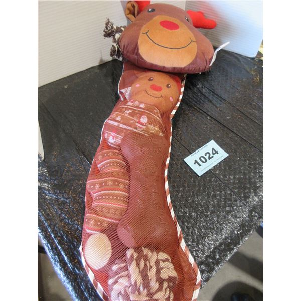 NEW:  LARGE DOG TOY RUDOLPH STOCKING