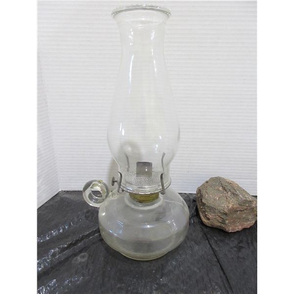 COLLECTABLE:  FINGER LAMP & CHIMNEY (APPROX. 13"H)