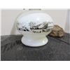 Image 2 : COLLECTABLE:  MILK GLASS BASE OIL LAMP & CHIMNEY (APPROX. 14"H)