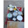 Image 2 : TOTE C/W ASSORTED PAINT, PROPANE HOT PLATE & BIRD CAGE