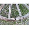 Image 2 : VINTAGE:  WAGON WHEEL WITH STEEL CAP (COMPLETE) (APPROX 50" DIAMETER)