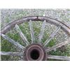 Image 3 : VINTAGE:  WAGON WHEEL WITH STEEL CAP (COMPLETE) (APPROX 50" DIAMETER)