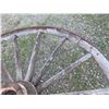 Image 3 : VINTAGE:  WAGON WHEEL WITH STEEL CAP (COMPLETE) (APPROX 50" DIAMETER)