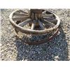 Image 2 : VINTAGE:  WAGON WHEEL (STEEL IS GOOD; WOOD IS ROTTEN) (APPROX 30" DIAMETER)