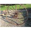 Image 1 : 2 - 54" STEEL HAY RAKE WHEELS