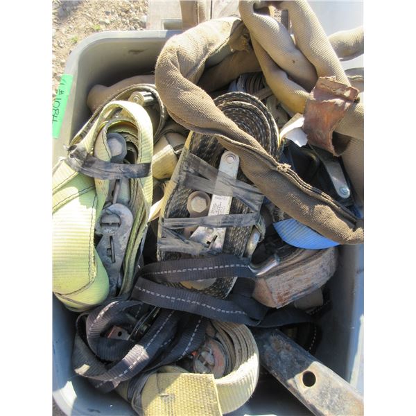 TOTE C/W 2" RATCHET STRAPS (APPROX. 10) C/W SLING & RECEIVERS
