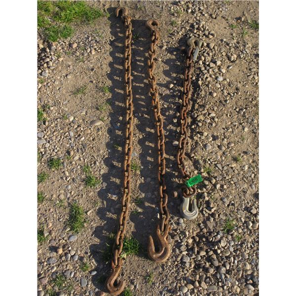 3 CHAINS C/W HOOKS (3', 3.5' & 4' LONG)