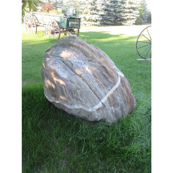 APPROX. 5' X 4' X 3' WITH 2" FLAT ROCK IN MIDDLE
