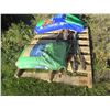 Image 1 : PALLET C/W MIRACLE GROW SOIL (60.5L); SCOTTS GRASS SEED (33 LBS); 6 - BBQ FORKS; HARDWOOD STICKS