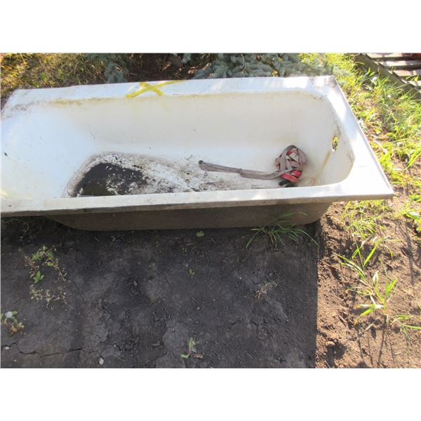 CERAMIC BATHTUB OR FLOWER TUB (APPROX. 52" X 22" X 14")