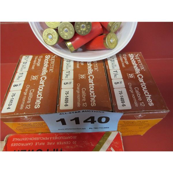 3 PARTIAL BOXES C/W 12 GAUGE X 2 3/4" SHELLS (5 & 8 SHOT)