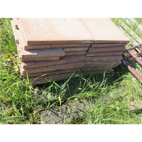 APPROX. 40 RED CONCRETE PATH BLOCKS - 2 PALLETS