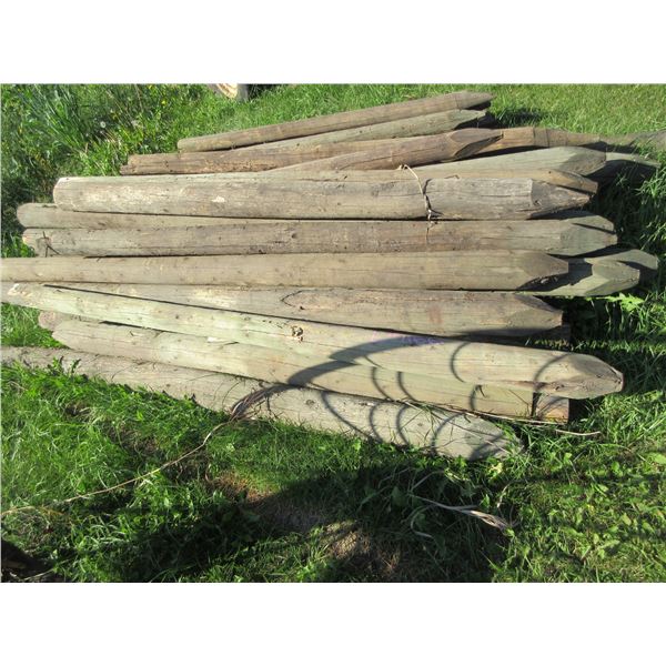 PILE C/W APPROX. 30 FENCE POSTS (4 - 6")