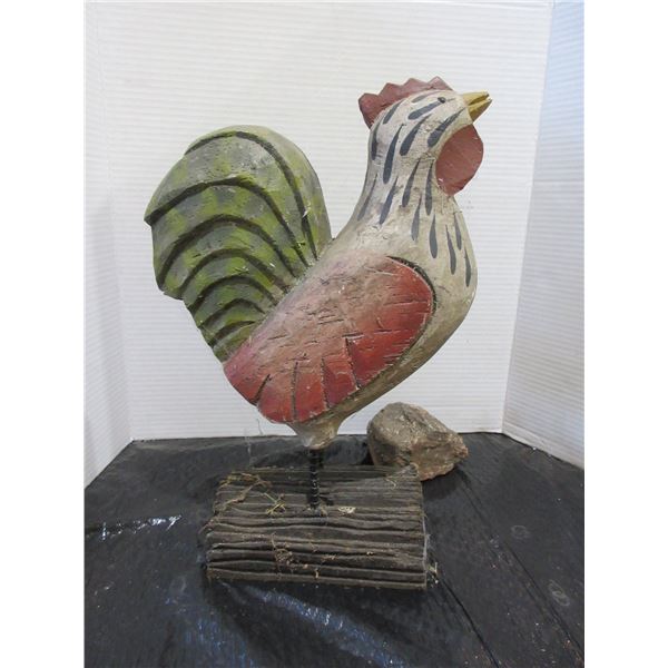 WOOD ROOSTER ORNAMENT (APPROX. 16"H)
